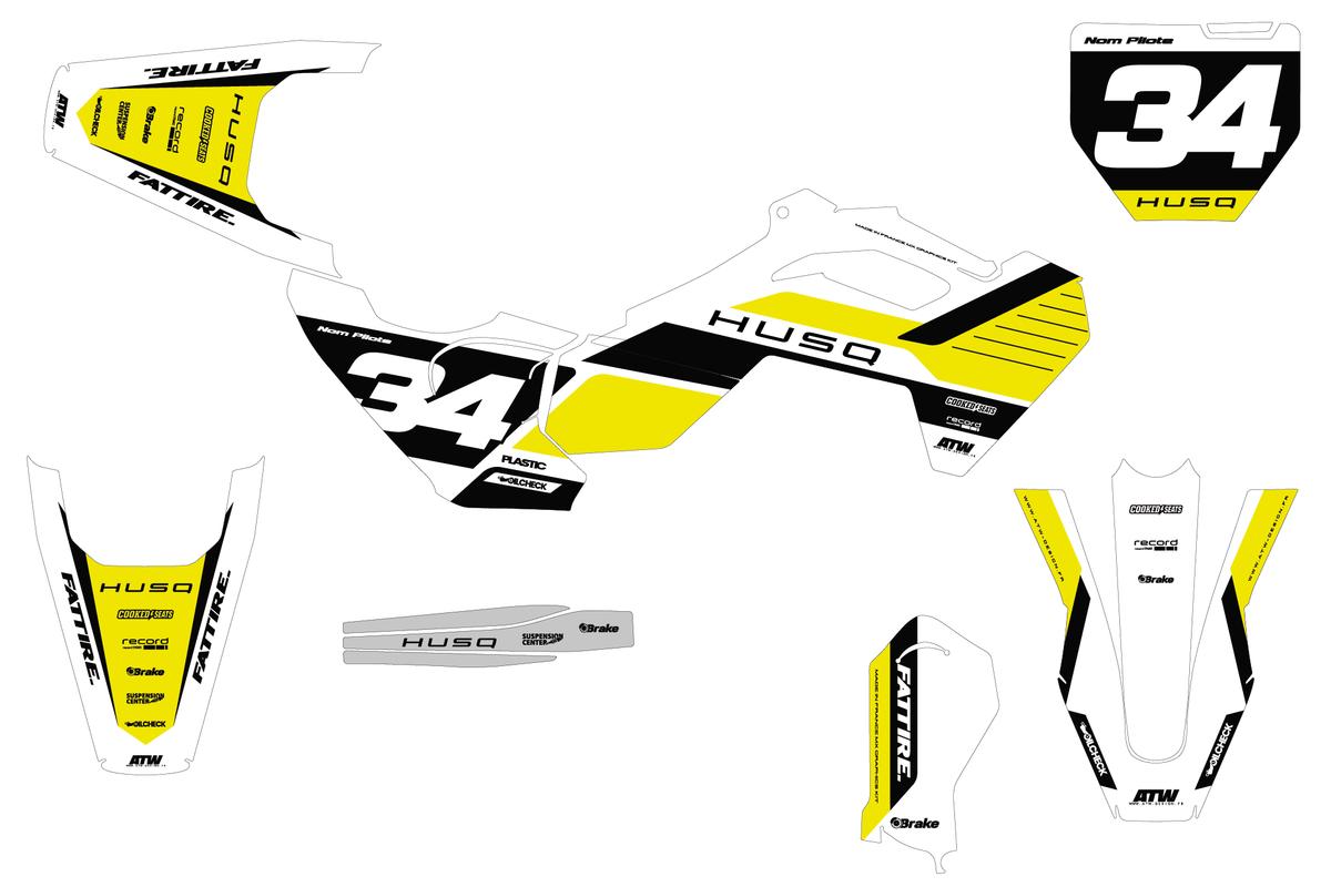 Kit déco HUSQVARNA TC 50/65/85 & EE 3/5 - HQMMX007 Jaune
