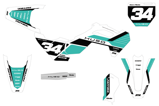 Kit déco HUSQVARNA TC 50/65/85 & EE 3/5 - HQMMX007 Teal