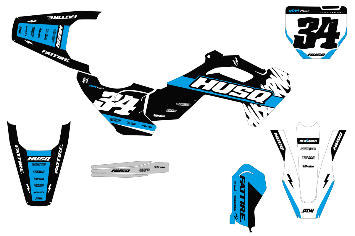 Kit déco HUSQVARNA TC 50/65/85 & EE 3/5 - HQMMX008 Cyan