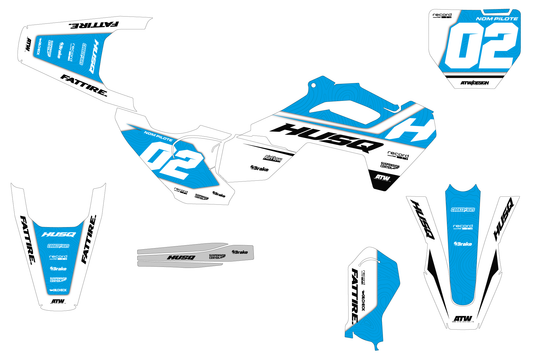 Kit déco HUSQVARNA TC 50/65/85 & EE 3/5 - HQMMX009 Cyan