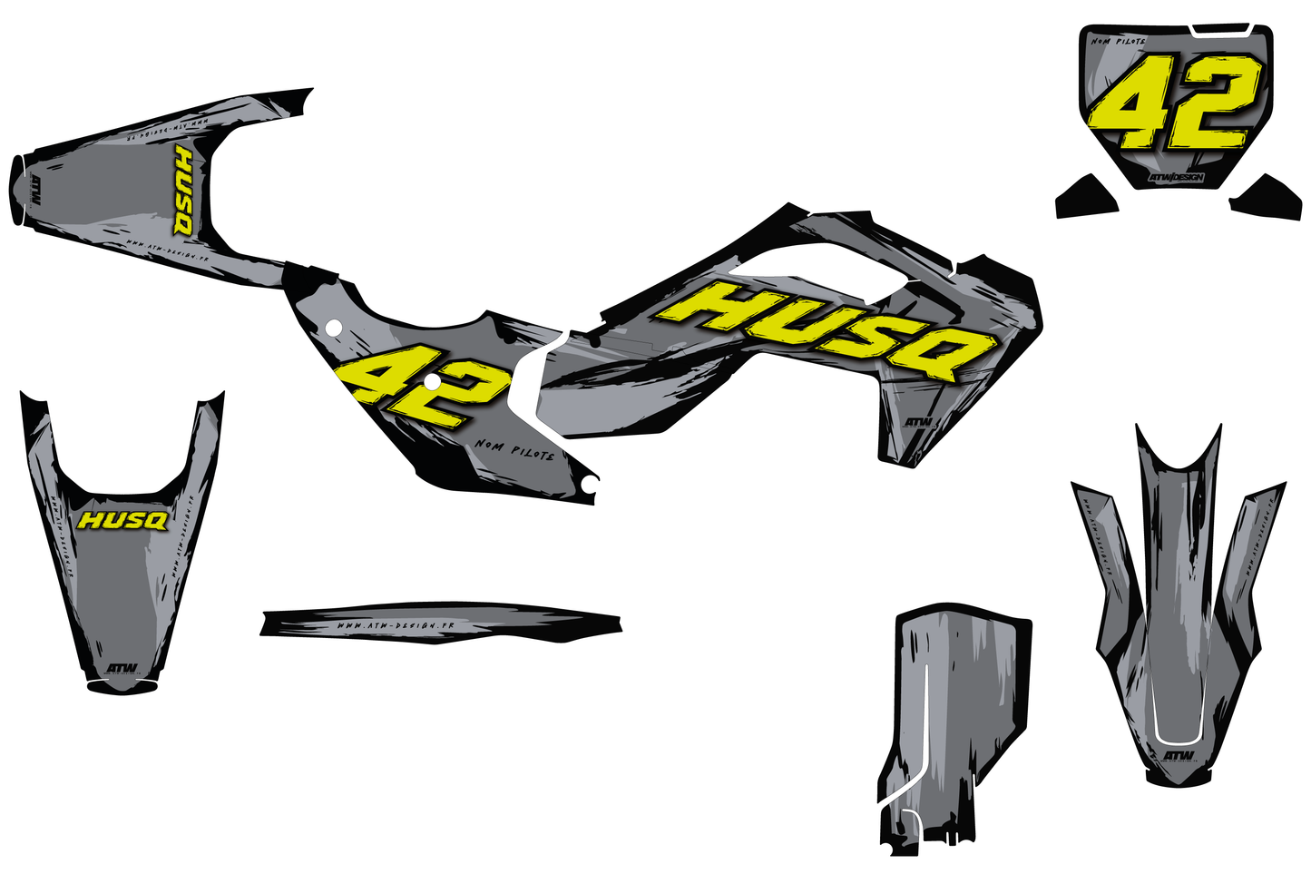 Kit déco Husqvarna FC/TC/FE/TE - HQMX006 Gris