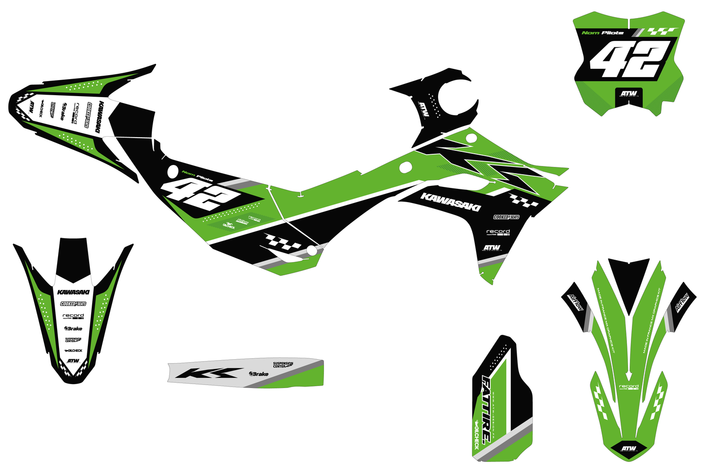 Kit déco Kawasaki KX-F -KWMX001 Noir