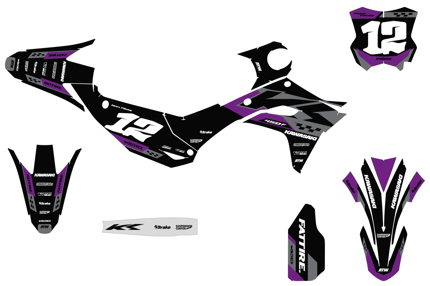 Kit déco Kawasaki KX-F - KWMX003 Violet