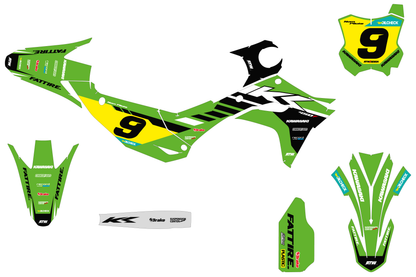 Kit déco Kawasaki KX-F - KWMX004 Jaune