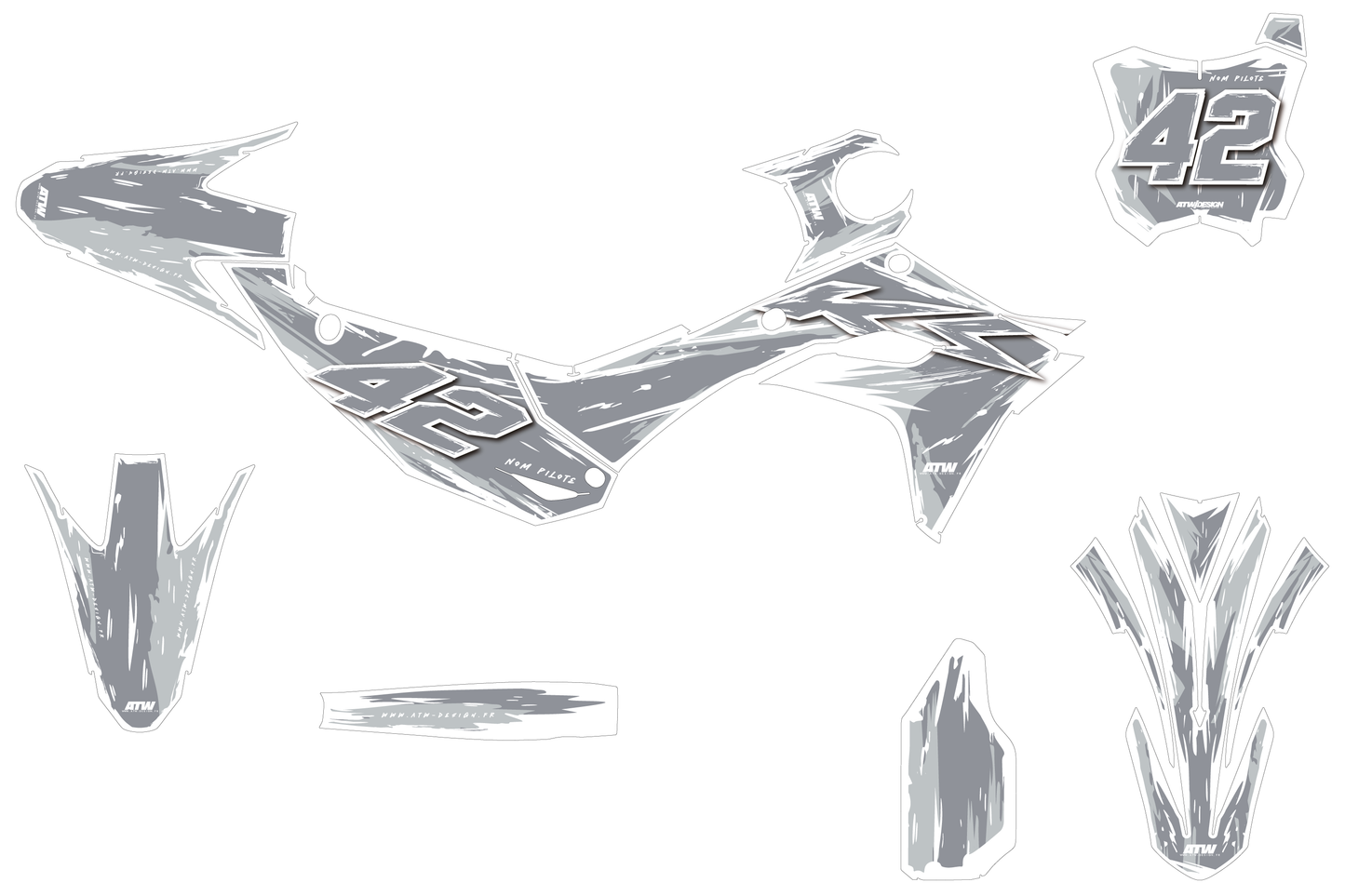 Kit déco Kawasaki KX-F - KWMX006 Blanc
