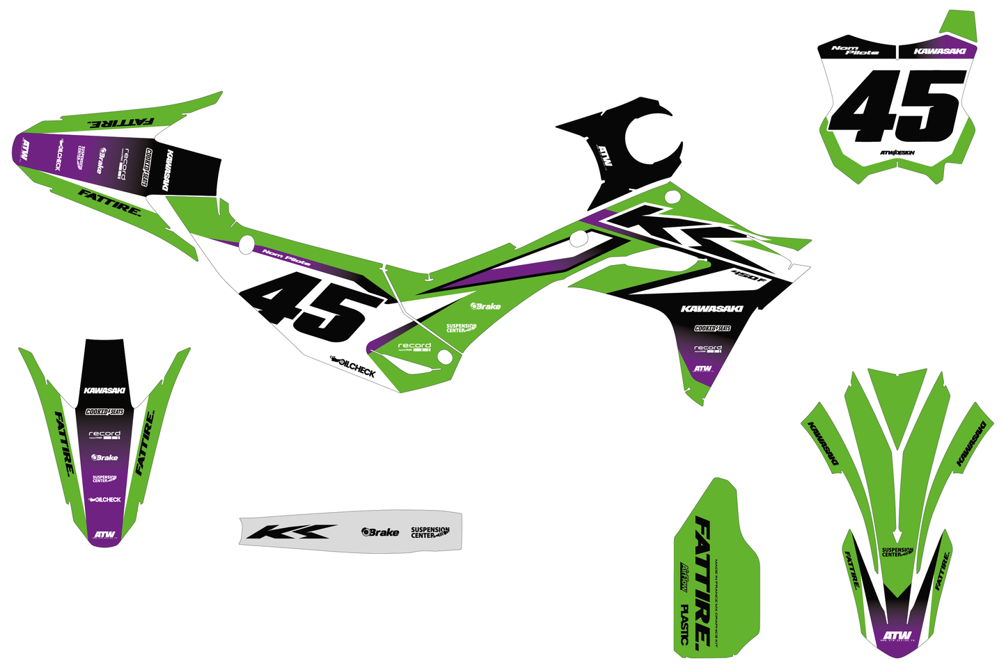 Kit déco Kawasaki KX-F - KWMX007 Violet