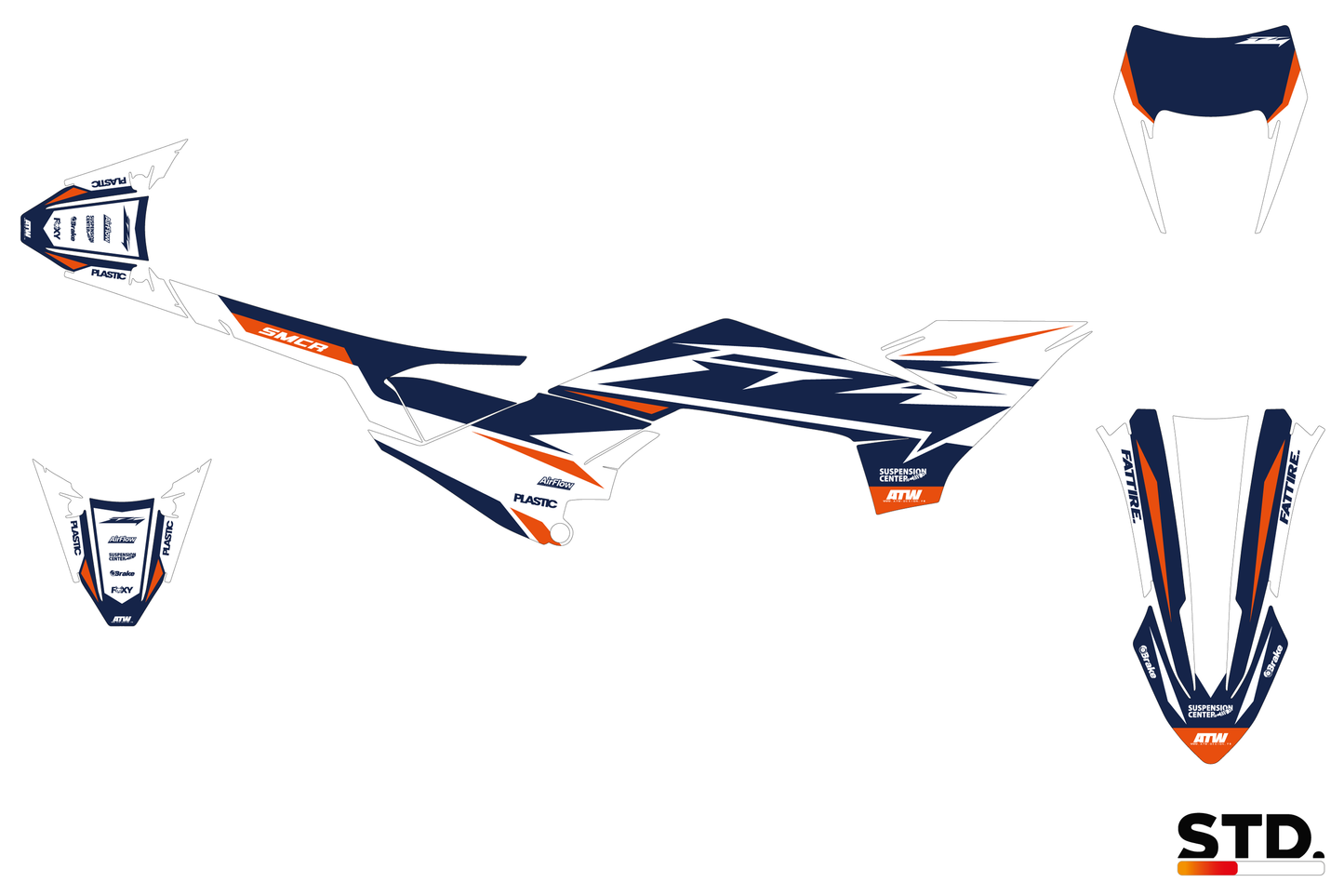 Kit déco moto KTM 125-390 SMC-R - Spike Bleu