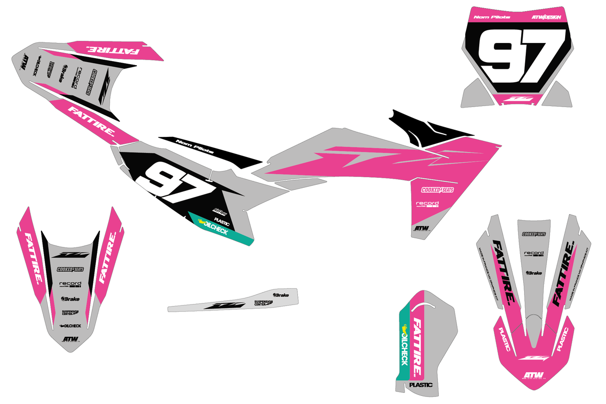 Kit déco KTM SX 50/65/85 & SX-E 3/5 - KTMMX001 Gris