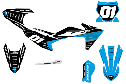 Kit déco KTM SX 50/65/85 & SX-E 3/5 - KTMMX002 Cyan