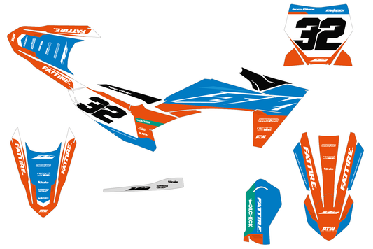 Kit déco KTM SX 50/65/85 & SX-E 3/5 - KTMMX005 Cyan