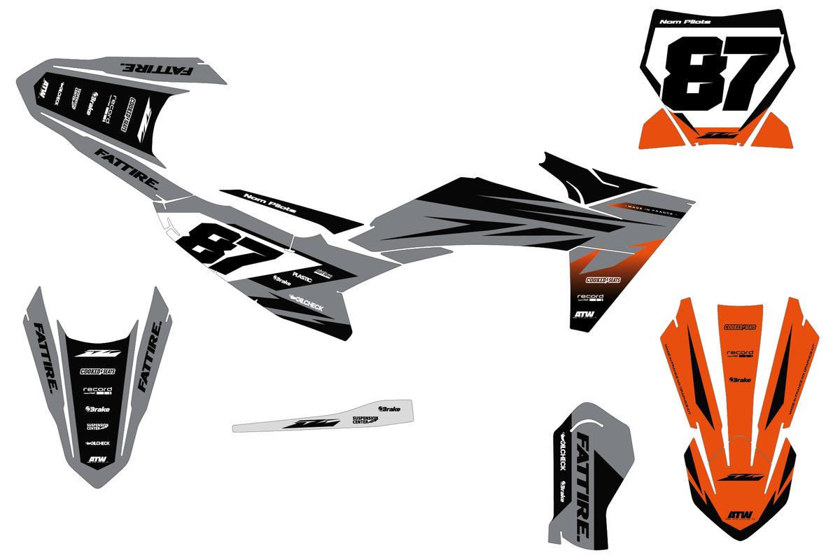 Kit déco KTM SX 50/65/85 & SX-E 3/5 - KTMMX007 Gris