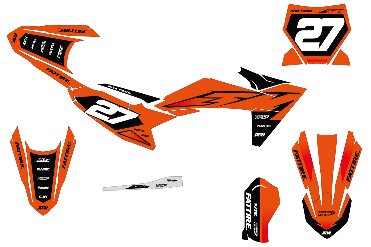 Kit déco KTM SX 50/65/85 & SX-E 3/5 - KTMMX009 Orange