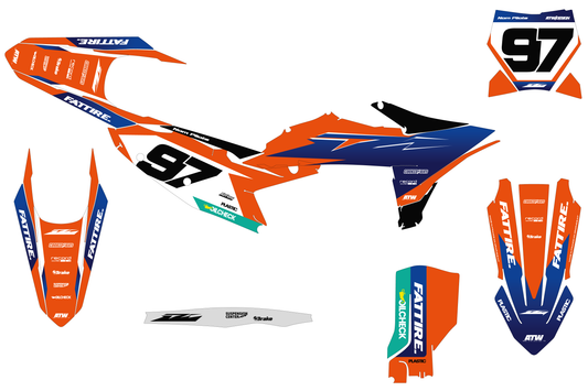 Kit déco KTM SX/EXC - KTMX001 Orange
