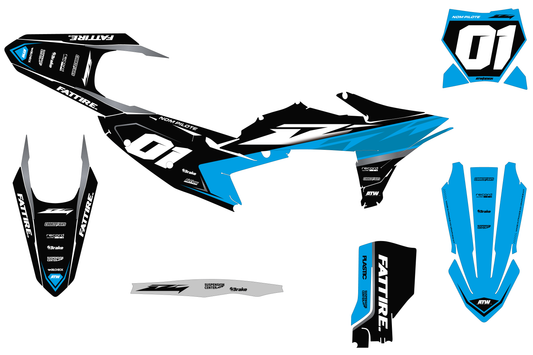 Kit déco KTM SX/EXC - KTMX002 Cyan