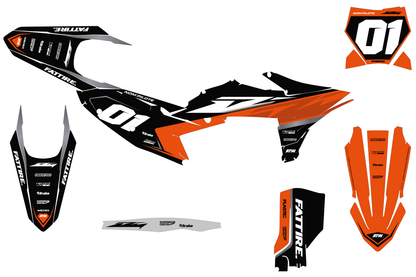Kit déco KTM SX/EXC - KTMX002 Noir