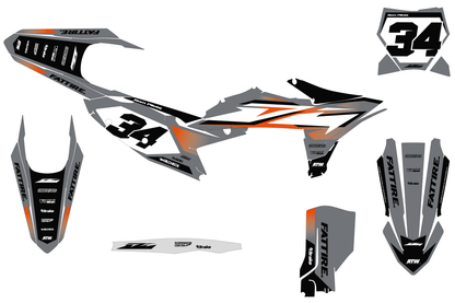 Kit déco KTM SX/EXC - KTMX003 Gris