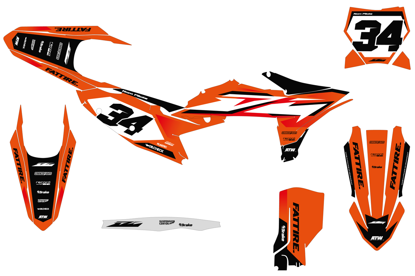 Kit déco KTM SX/EXC - KTMX003 Orange