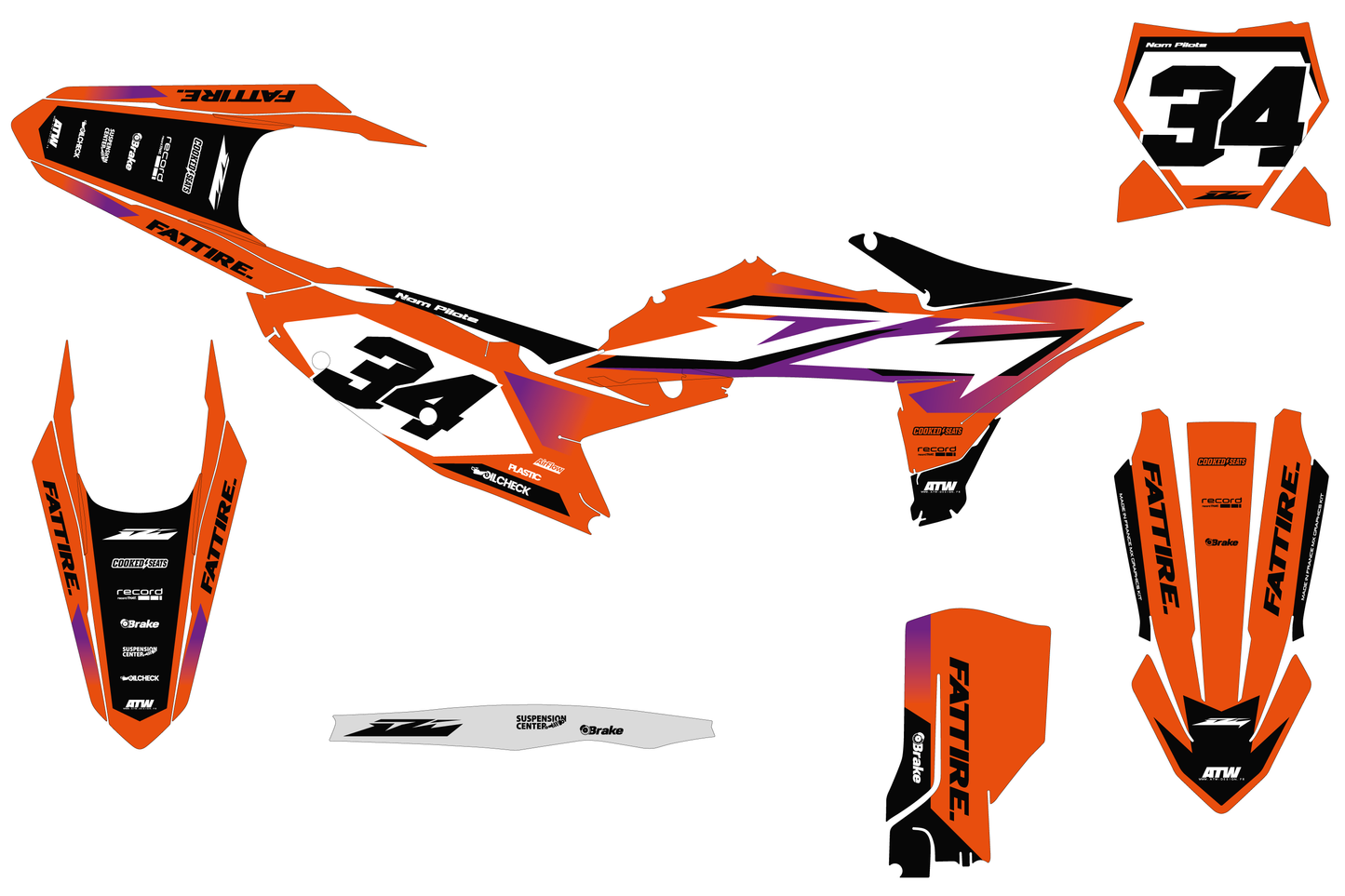 Kit déco KTM SX/EXC - KTMX003 Violet