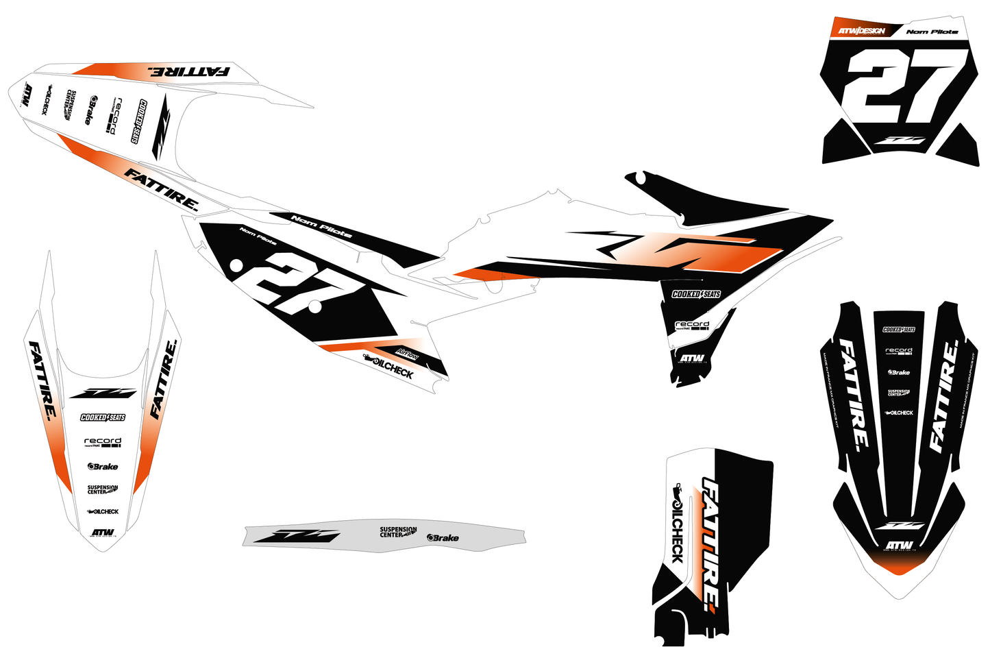 Kit déco KTM SX/EXC - KTMX004 Blanc