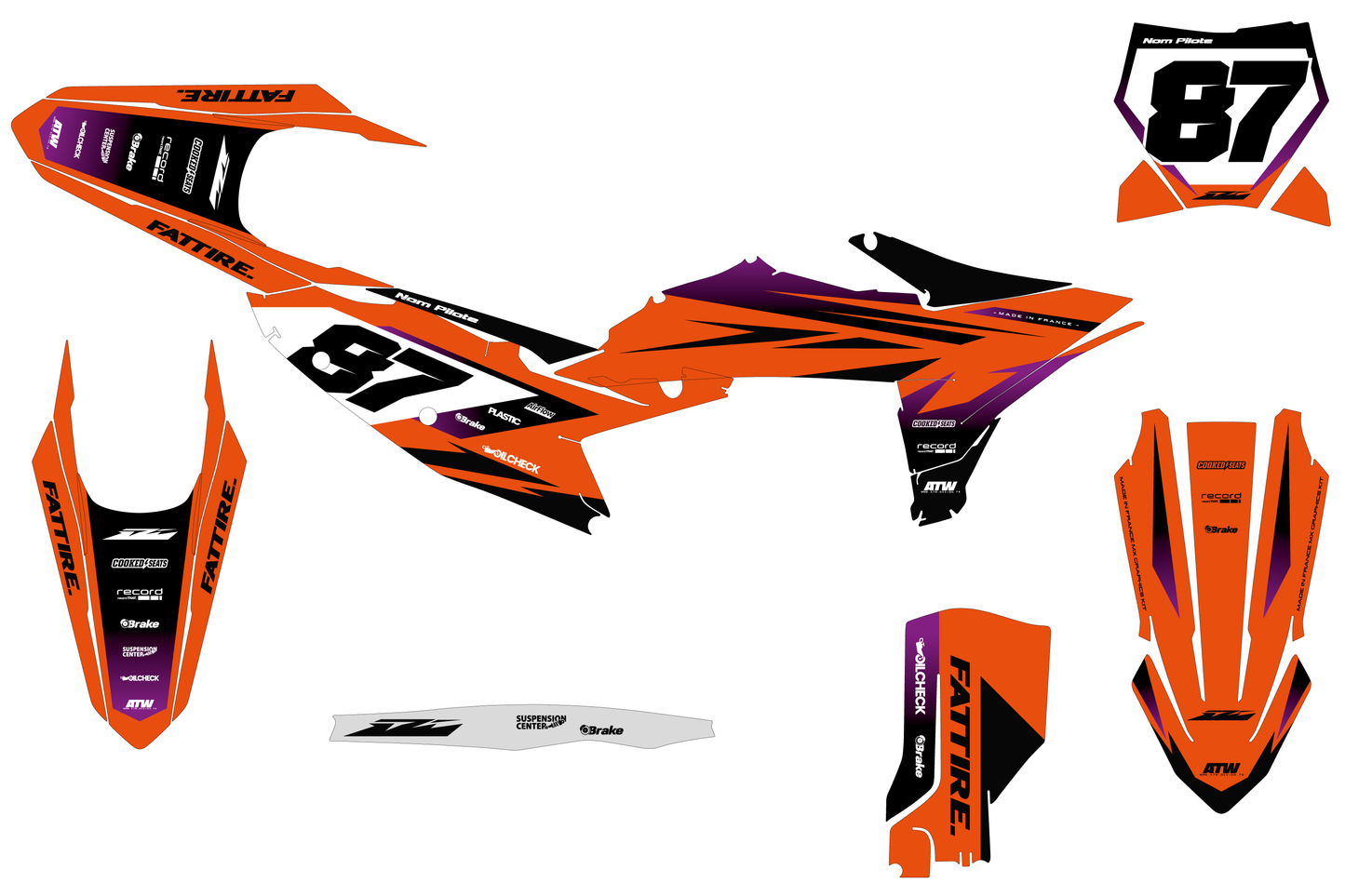 Kit déco KTM SX/EXC - KTMX007 Orange