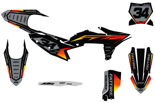 Kit déco KTM SX/EXC - KTMX008 Noir