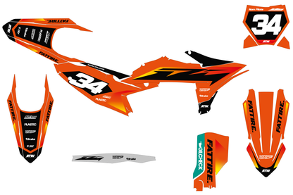 Kit déco KTM SX/EXC - KTMX008 Orange