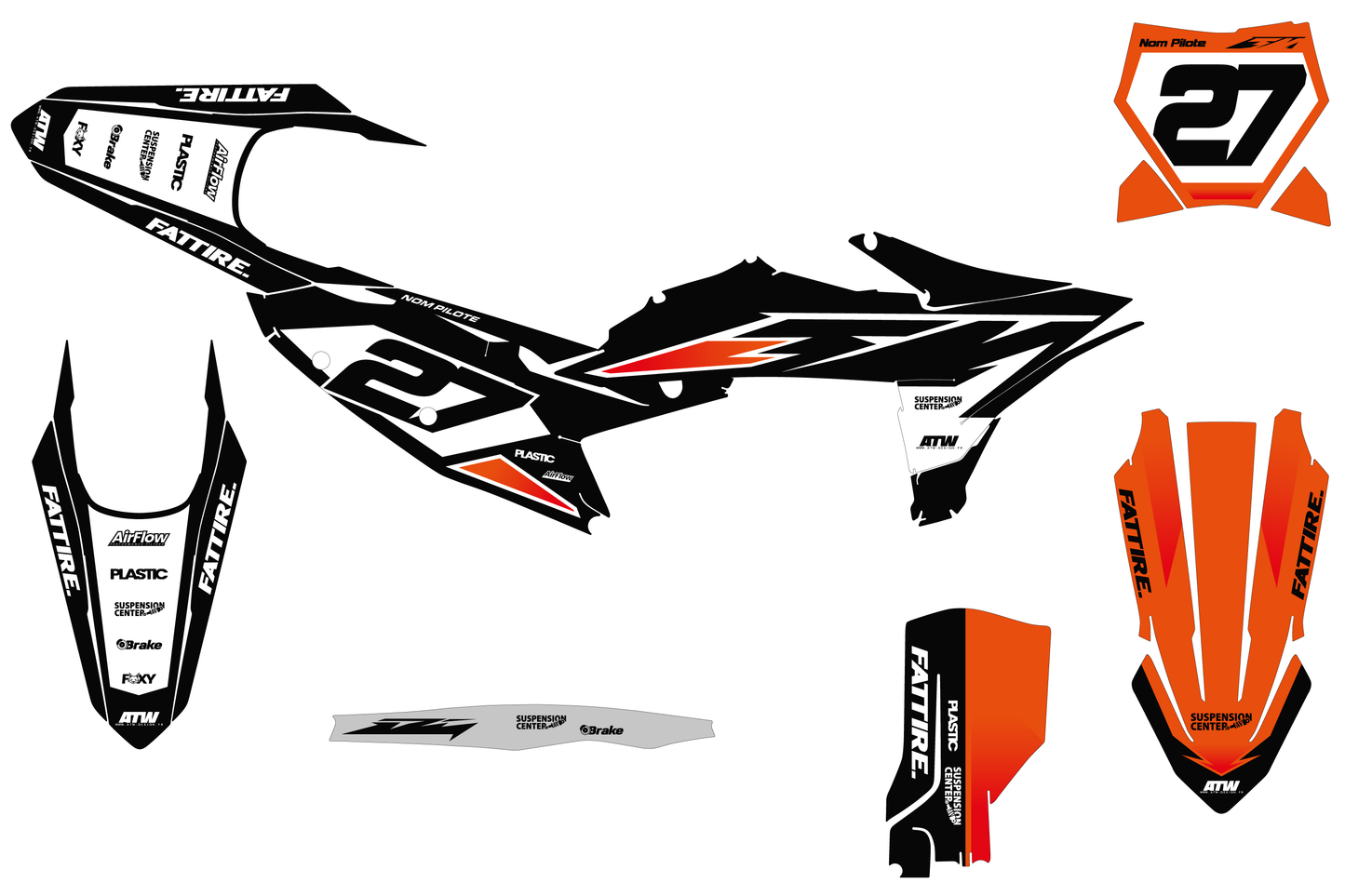 Kit déco KTM SX/EXC - KTMX009 Noir