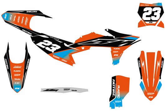 Kit déco KTM SX/EXC - KTMX010 Cyan