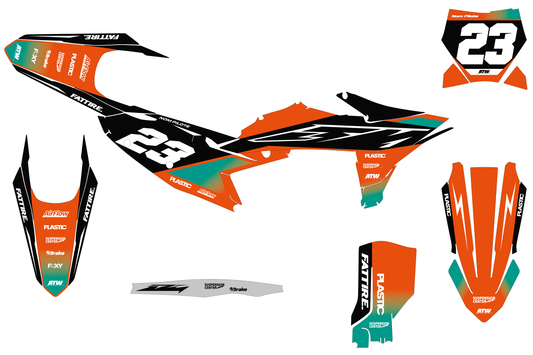 Kit déco KTM SX/EXC - KTMX010 Teal