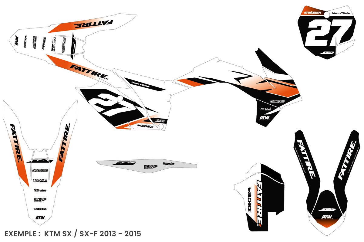 KTM SX/EXC Dekor-Kit - KTMX004 Weiß