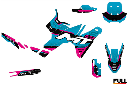 Kit déco moto CF MOTO 450 MT - Damas Cyan