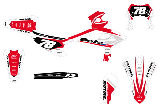 Kit déco motocross Beta RR - Flow Blanc