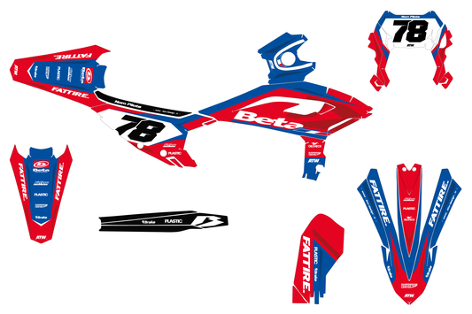 Kit déco motocross Beta RR - Flow Bleu