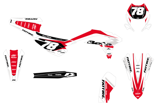 Kit déco motocross Beta XTRAINER - Flow Blanc