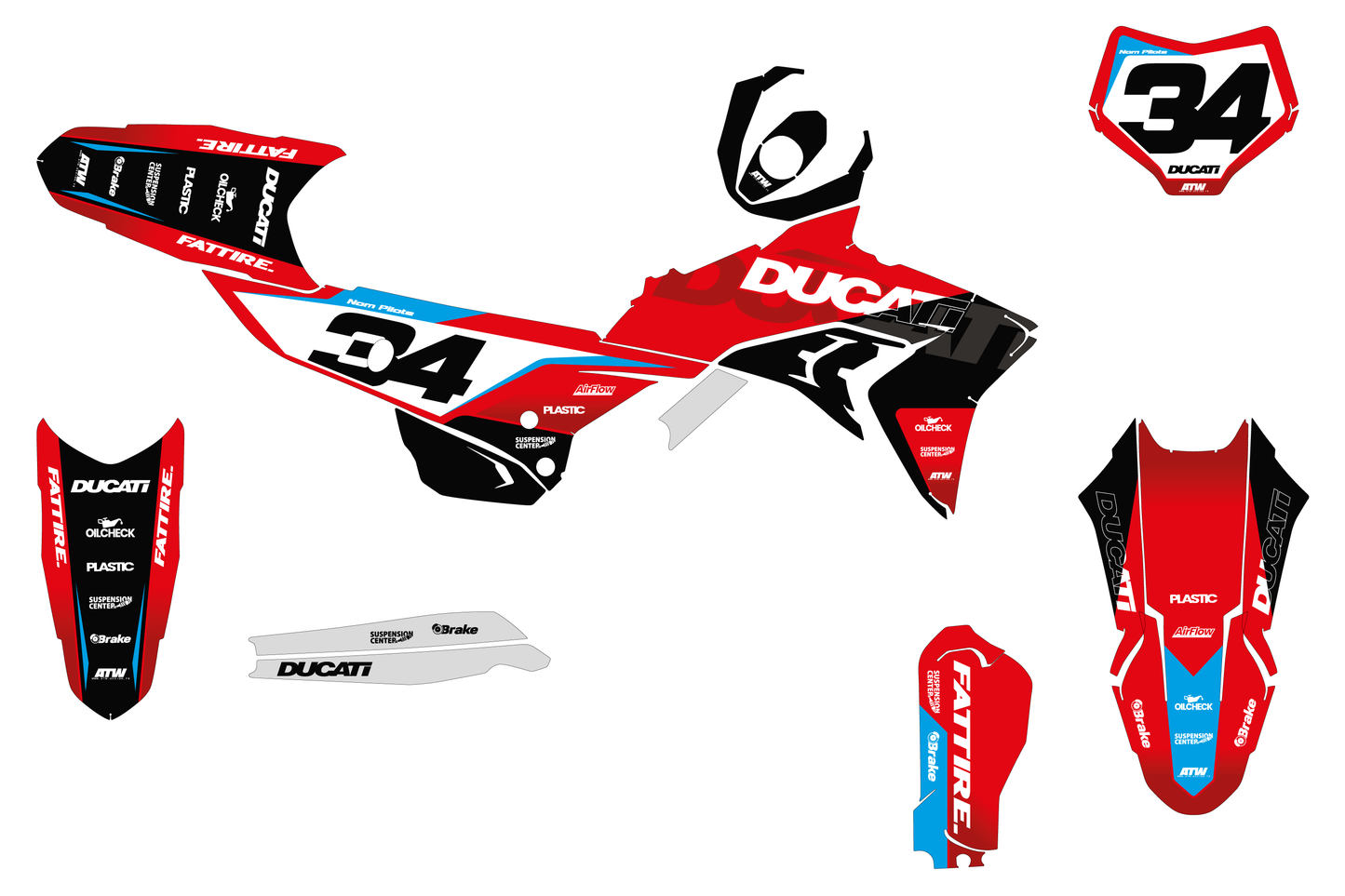 KTM SX / SX-F motocross graphics kit - Spike Orange