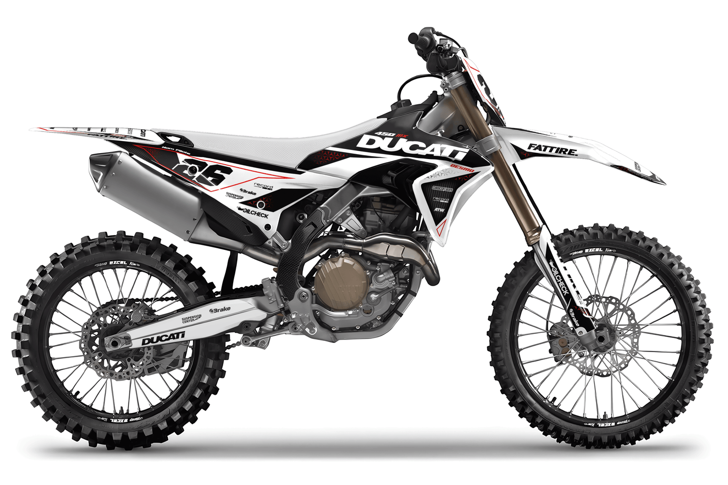 Kit déco motocross Ducati 450 Desmo - KDS002 Blanc