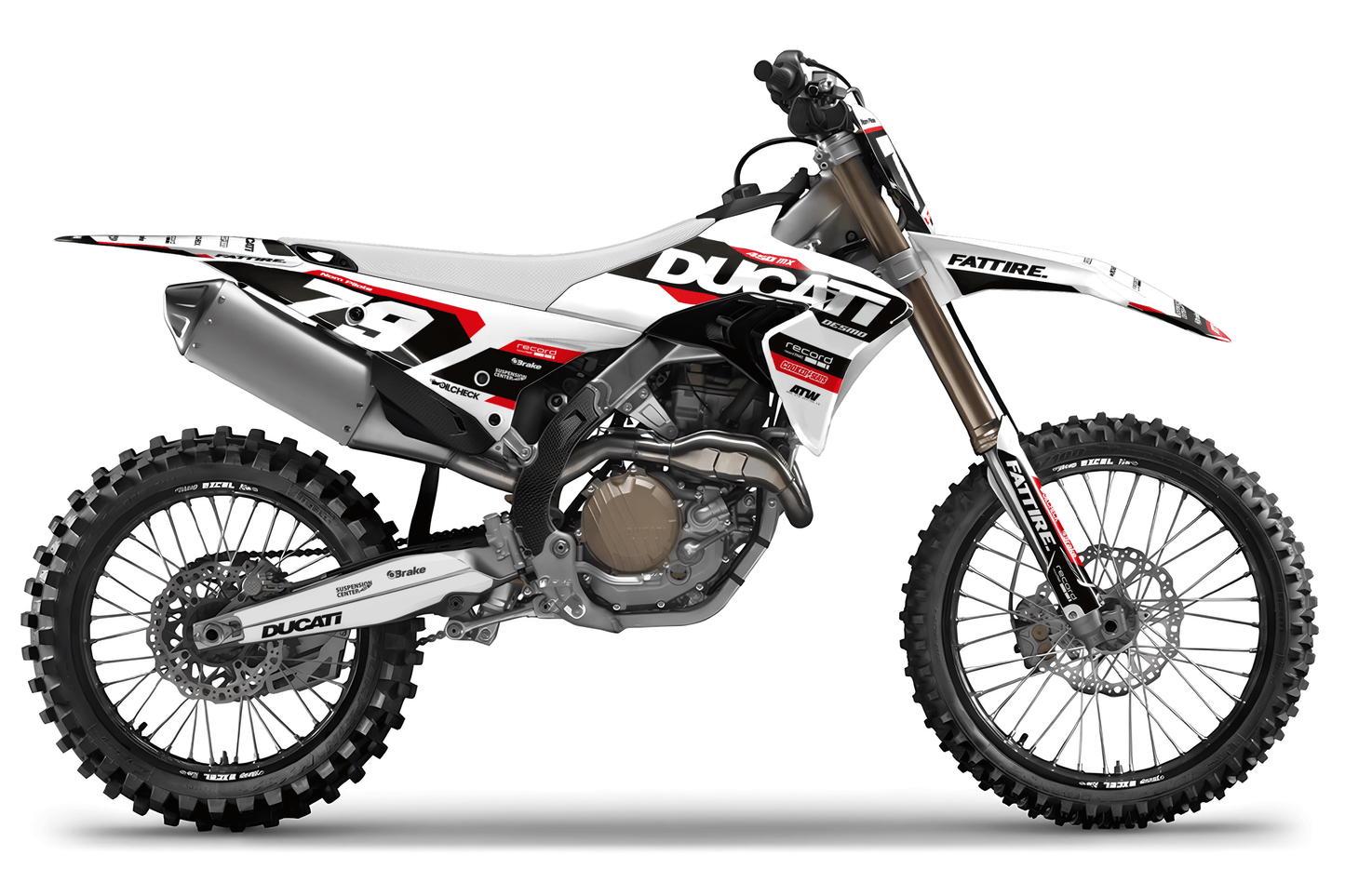 Kit déco motocross Ducati 450 Desmo - KDS003 Blanc