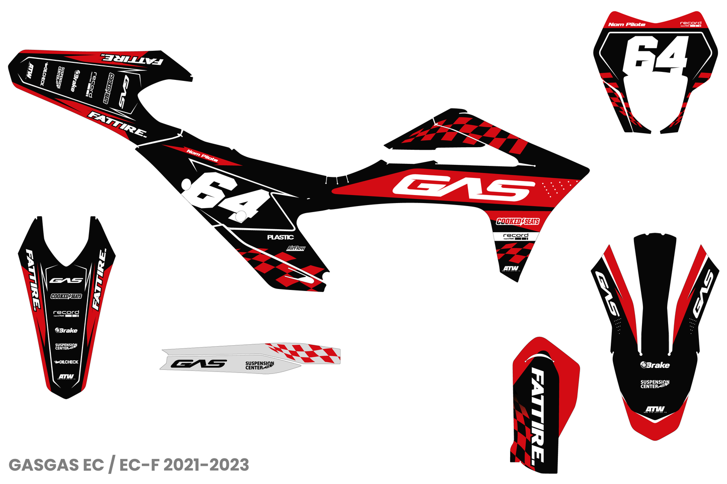 Kit déco motocross GasGas EC/EC-F - KGEC002 Noir
