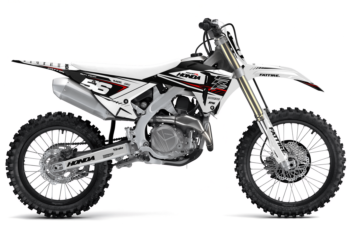 Kit déco motocross Honda CR-F - KHCF003 Blanc