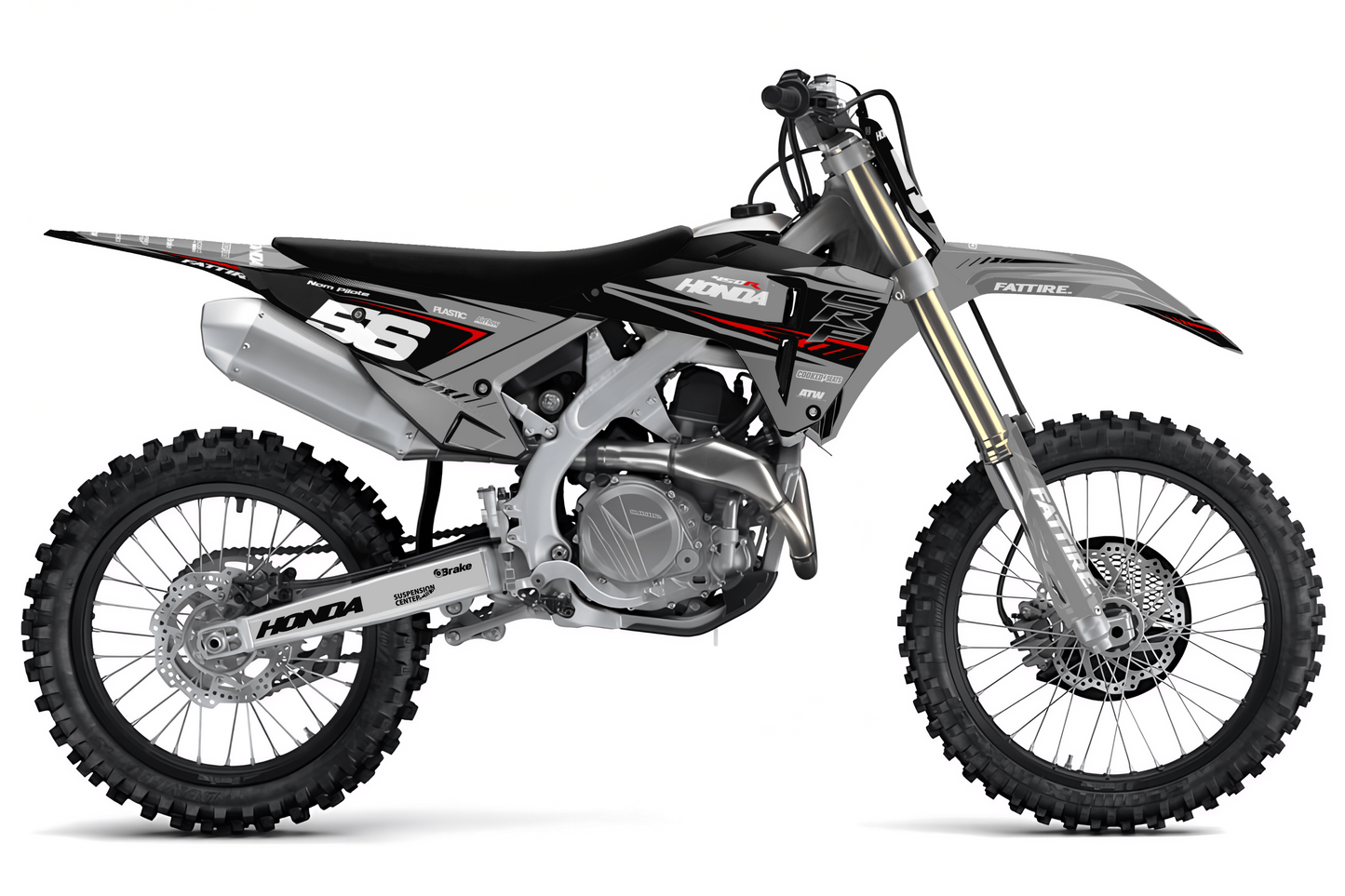 Kit déco motocross Honda CR-F - KHCF003 Gris