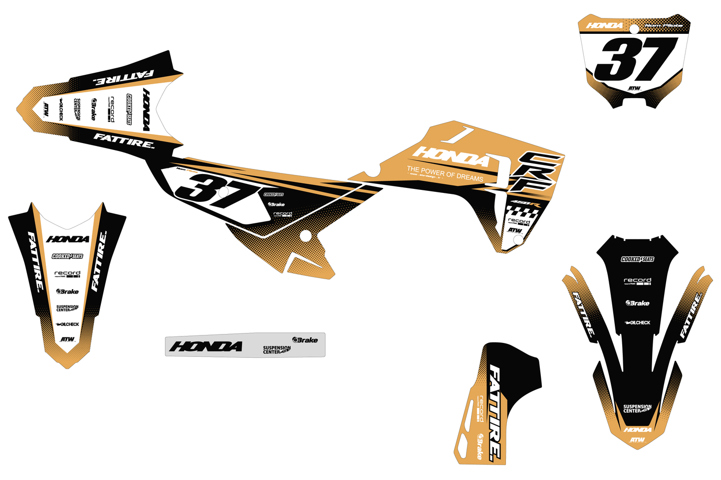 Kit déco motocross Honda CR-F - KHCF006 Beige
