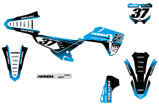 Kit déco motocross Honda CR-F - KHCF006 Cyan
