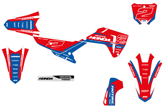 Kit déco motocross Honda CR-F - KHCF008 Bleu