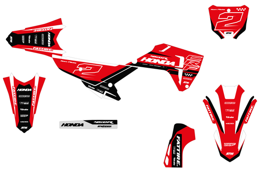 Kit déco motocross Honda CR-F - KHCF008 Rouge