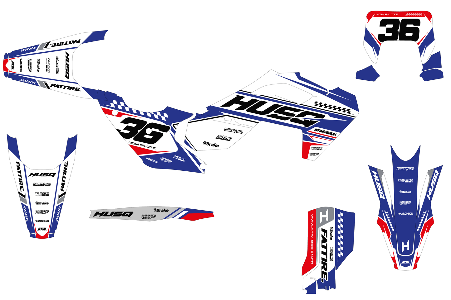 Kit déco Husqvarna FC/TC/FE/TE - KHQCE002 Bleu