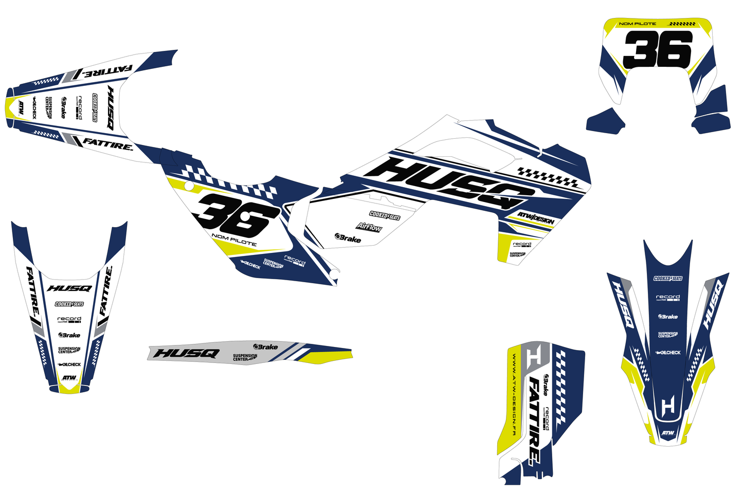 Kit déco Husqvarna FC/TC/FE/TE - KHQCE002 Jaune