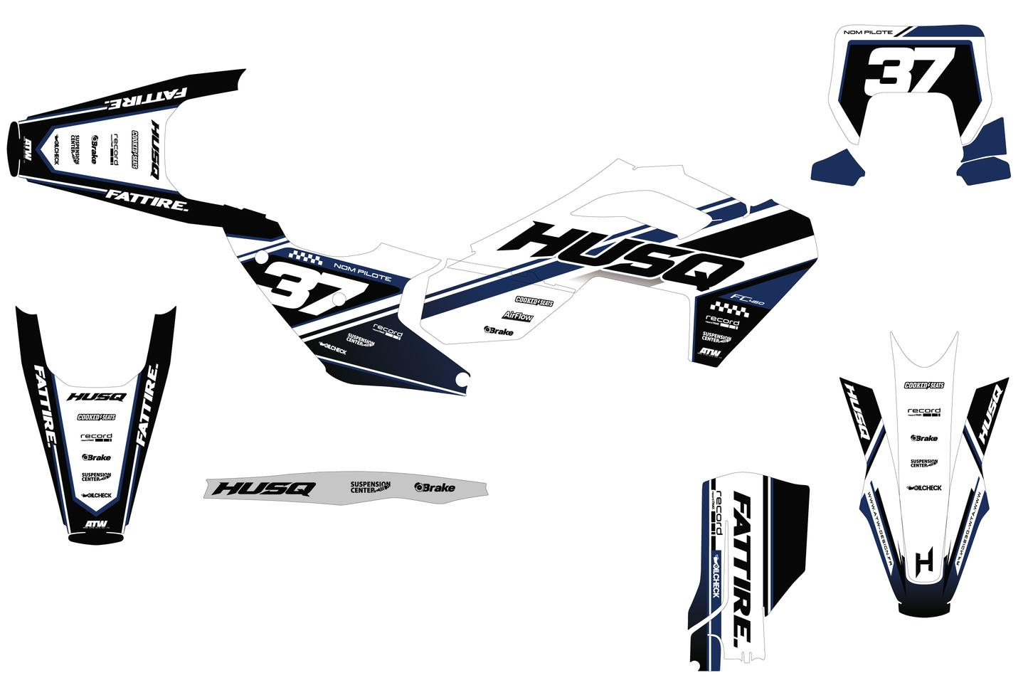 Kit déco Husqvarna FC/TC/FE/TE - KHQCE003 Bleu