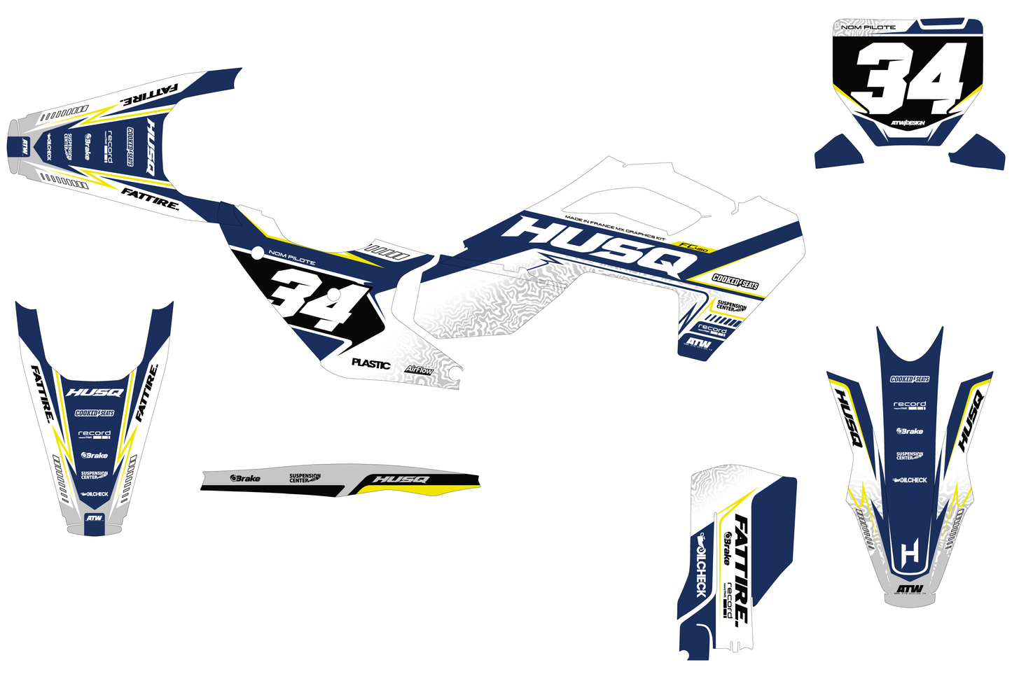 Kit déco Husqvarna 450 FS - HQSM001 Blanc