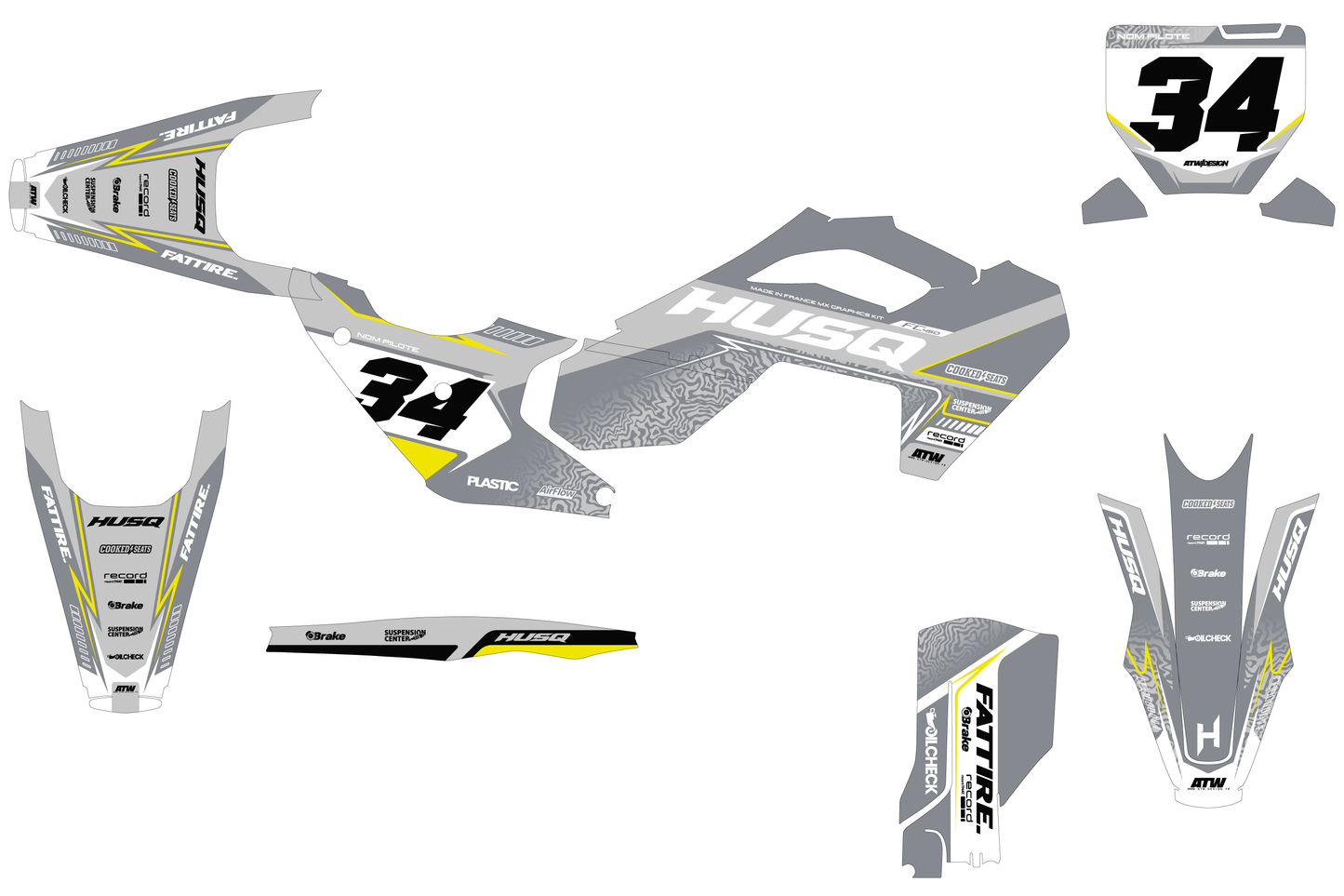 Kit déco Husqvarna 450 FS - HQSM001 Gris