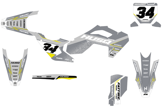 Kit déco Husqvarna FC/TC/FE/TE - HQMX001 Gris